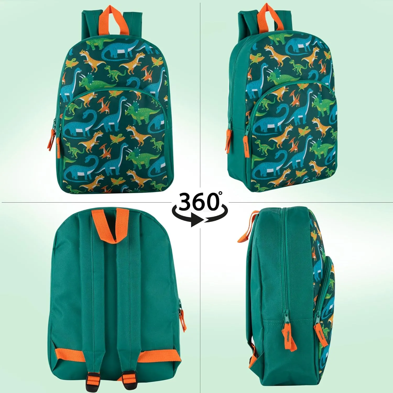 15 Inch Kids Backpacks for Boys & Girls | Preschool, Kindergarten, Elementary School Backpacks with Adjustable, Padded Straps (Prehistoric Pals)