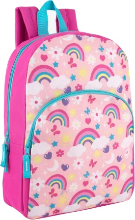 15 Inch Kids Backpacks for Boys & Girls | Preschool, Kindergarten, Elementary School Backpacks with Adjustable, Padded Straps (Radiant Rainbows)