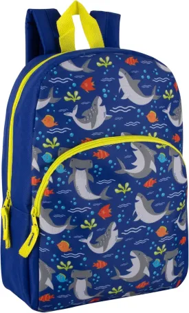 15 Inch Kids Backpacks for Boys & Girls | Preschool, Kindergarten, Elementary School Backpacks with Adjustable, Padded Straps (Seafaring Sharks)