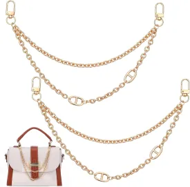 2 Pcs 11.42 Inch Mini Bag Chain Metal Decorative Bag Strap Purse Shoulder Crossbody Extender Strap Replacement Charms Accessories for Women Crossbody Tote Underarm Bags Wallet Clutch Satchel