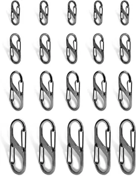 20Pcs Double Opening Lock Zipper Pull Replacement Clips, Zipper Locks Anti Theft Deterrent for Bag Luggage Pickpocket Backpack Purse Travel Suitcase (Gun Black)