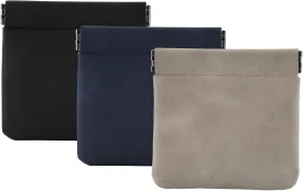 3 PCS Small Makeup Bag for Purse,Lambskin Makeup Pouch,Coin purse lipstick Cosmetic Accessories Organizer,Travel Set Organizer,Waterproof Portable Zipperless Self-Sealing Ladies Small Cosmetic Bag