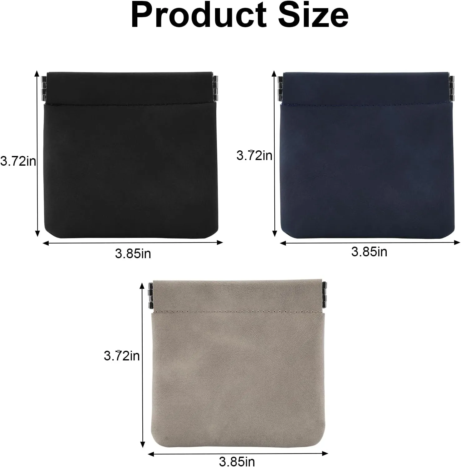 3 PCS Small Makeup Bag for Purse,Lambskin Makeup Pouch,Coin purse lipstick Cosmetic Accessories Organizer,Travel Set Organizer,Waterproof Portable Zipperless Self-Sealing Ladies Small Cosmetic Bag