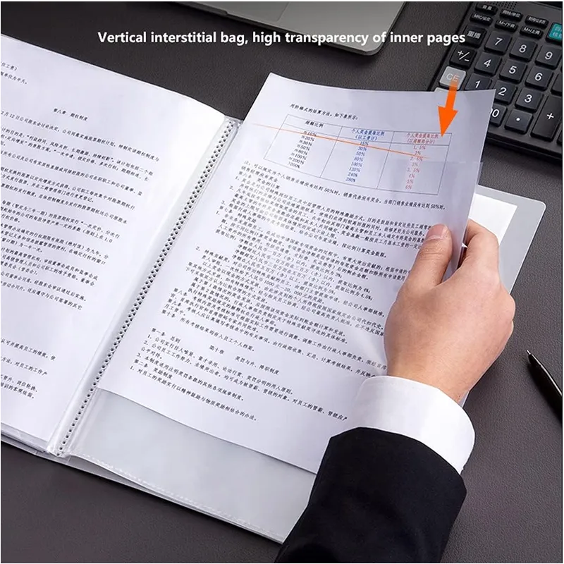 80 Pockets Portable Transparent Storage Folders For Storing Data-Adm95101