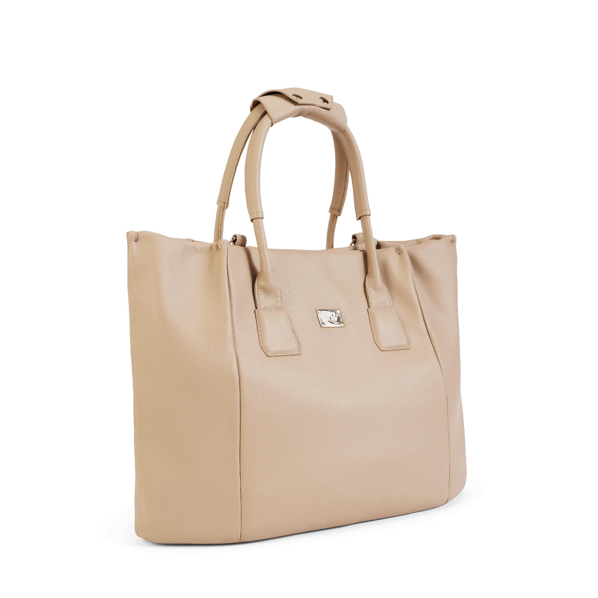 Angel Extra Large Vegan Leather Shopper Bag | Beige