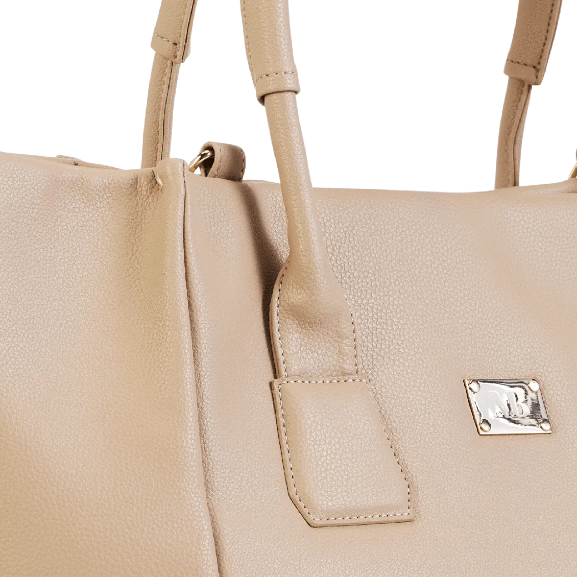 Angel Extra Large Vegan Leather Shopper Bag | Beige