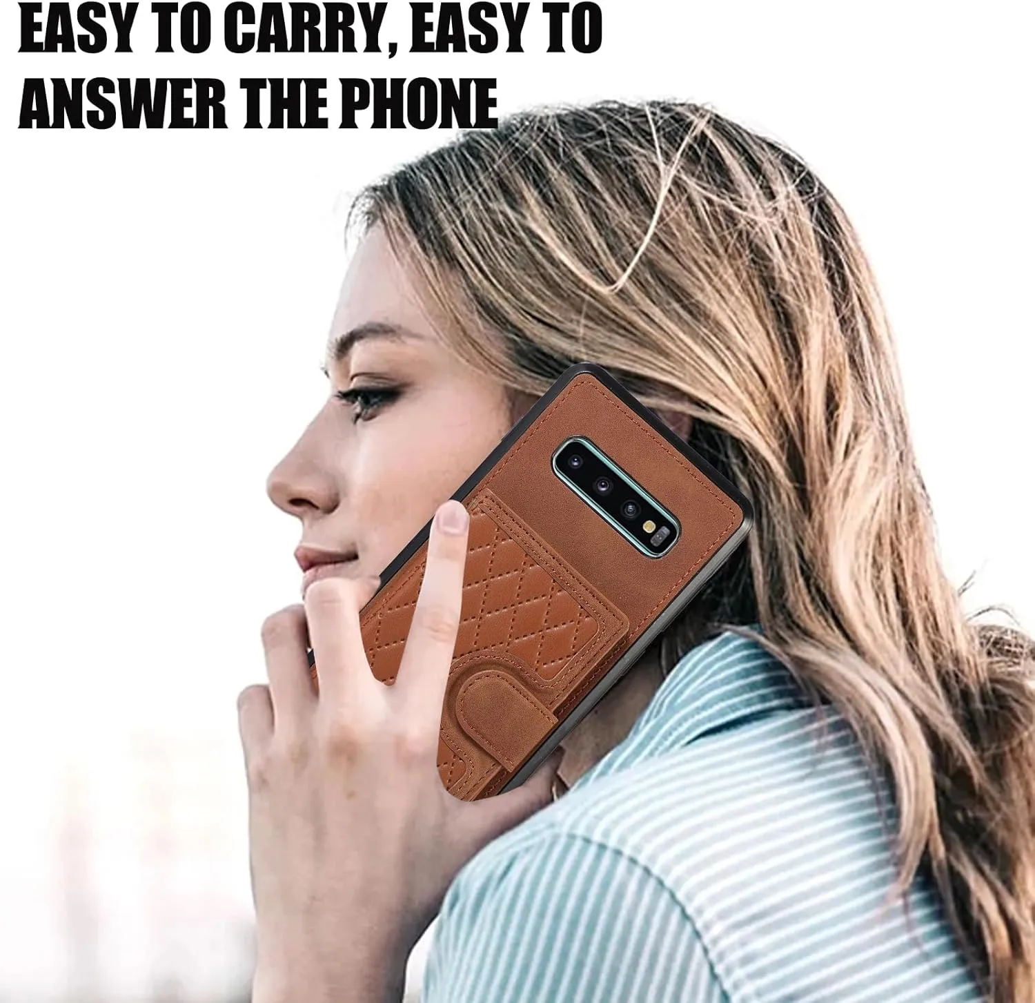 Asuwish Phone Case for Samsung Galaxy S10 Wallet Cover with Tempered Glass Screen Protector and Crossbody Strap Lanyard Credit Card Holder Stand Multiple Cell S 10 Edge 10S GS10 X10 Women Girls Brown