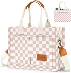 Ayieyill Canvas Tote Bag for Women with Pockets Crossbody Bag Tote Shoulder Handbags Casual Work Bags Everything Tote Bag