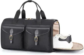 BAGSMART Duffel Bag for Women, Vintage Weekender Bags for Women, Overnight Gym Carry on Personal item for Travel, Black