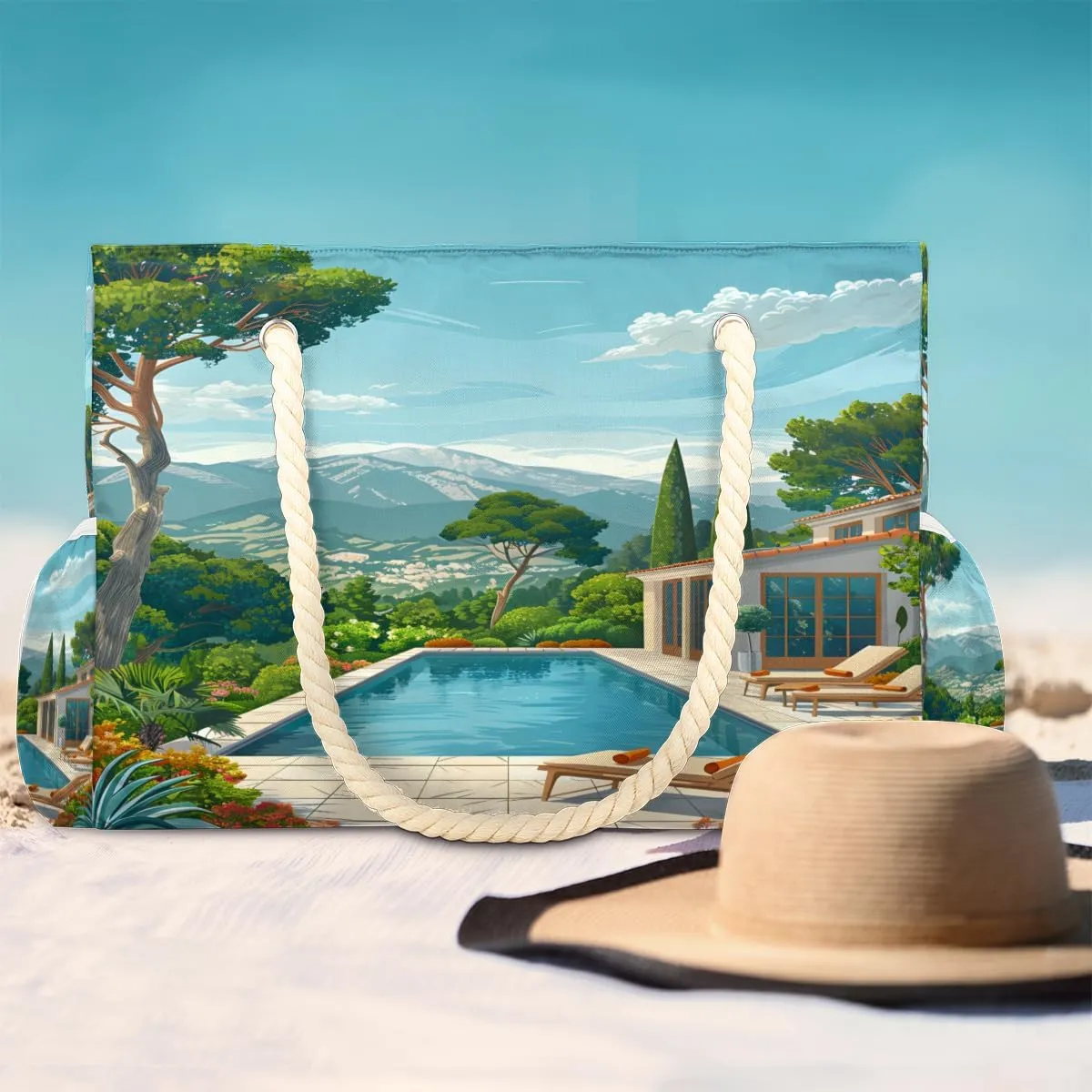 Beach Bags for Women, Large Waterproof Beach Tote Bag for Gym Grocery Travel