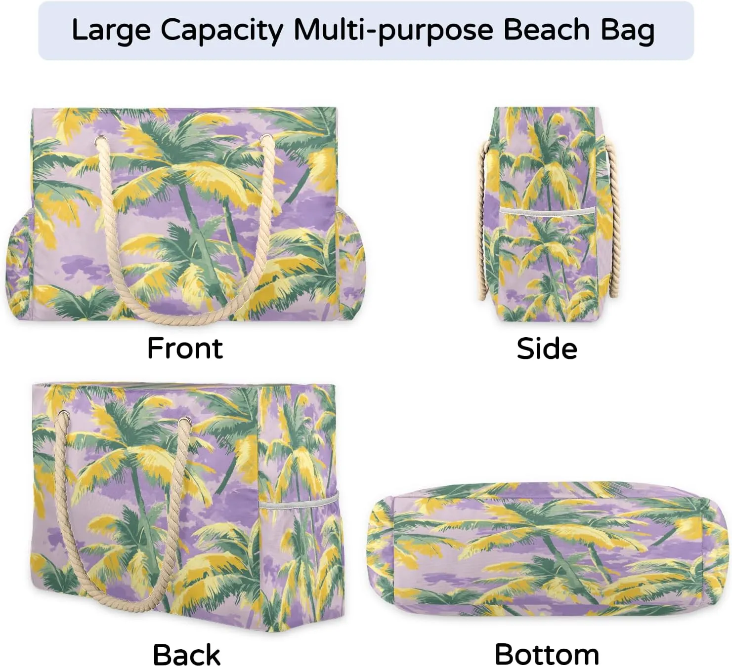 Beach Bags for Women, Large Waterproof Beach Tote Bag for Gym Grocery Travel