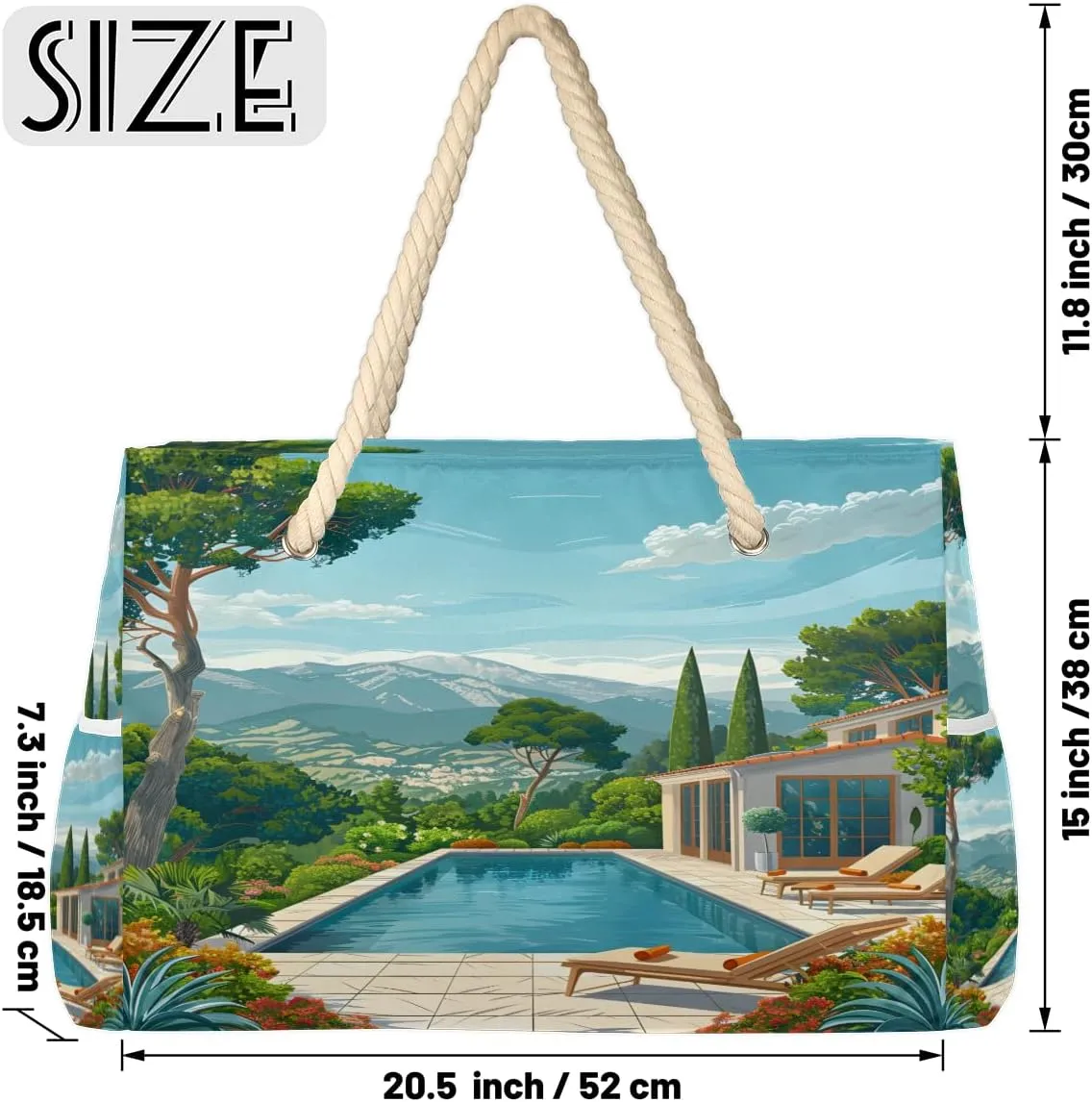 Beach Bags for Women, Large Waterproof Beach Tote Bag for Gym Grocery Travel