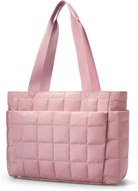 befen Laptop Tote Bag for Women Work, Travel Tote Bags Nurse Puffer Quilted Handbags, Lightweight Waterproof Beach Purse