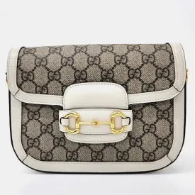 Beige GG Canvas Horsebit 1955 Mini Crossbody Bag