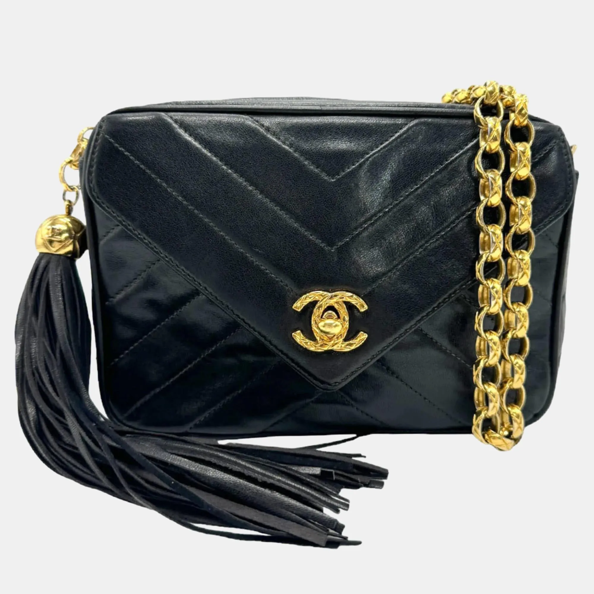 Black 1992 V Stitch Bijou  Shoulder Bag