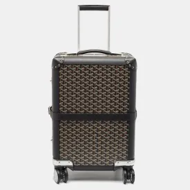 Black Goyardine Canvas and Leather Bourget PM Trolley