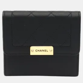 Black Leather half wallet A84161