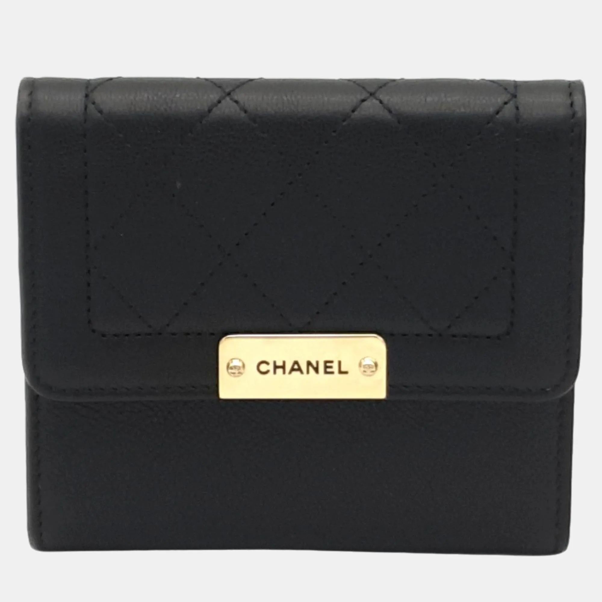 Black Leather half wallet A84161