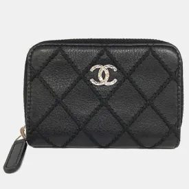 Black Leather Quilted Wallet