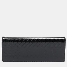 Black Microguccissima Patent Leather Small Broadway Clutch