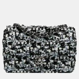 Black Mini Lambskin Sequin Single Flap