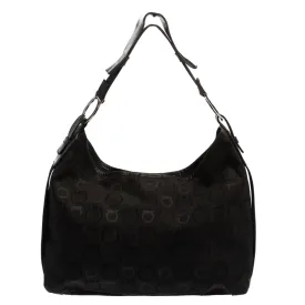 Black Monogram Canvas and Leather Hobo