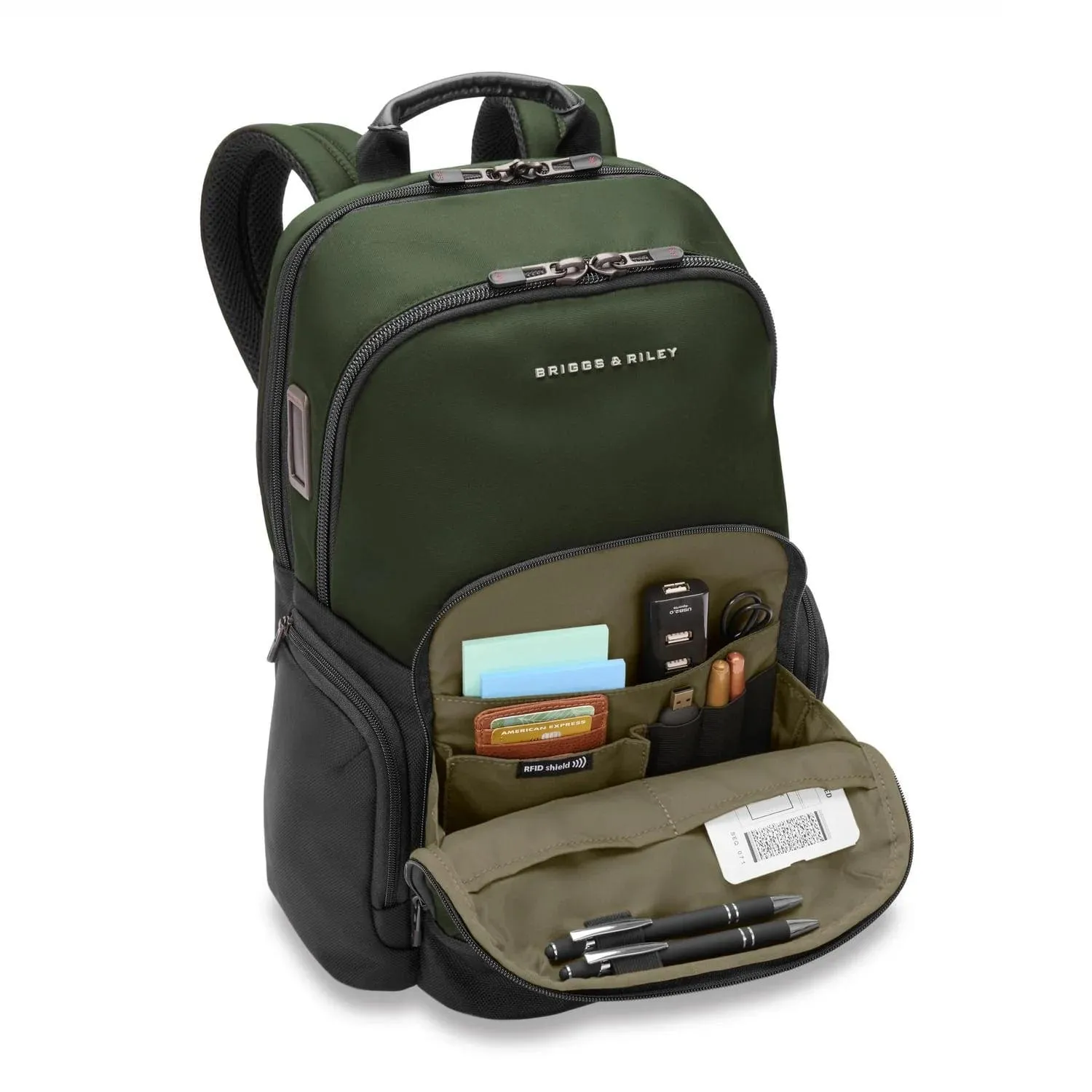 Briggs & Riley Medium Cargo Backpack in Green