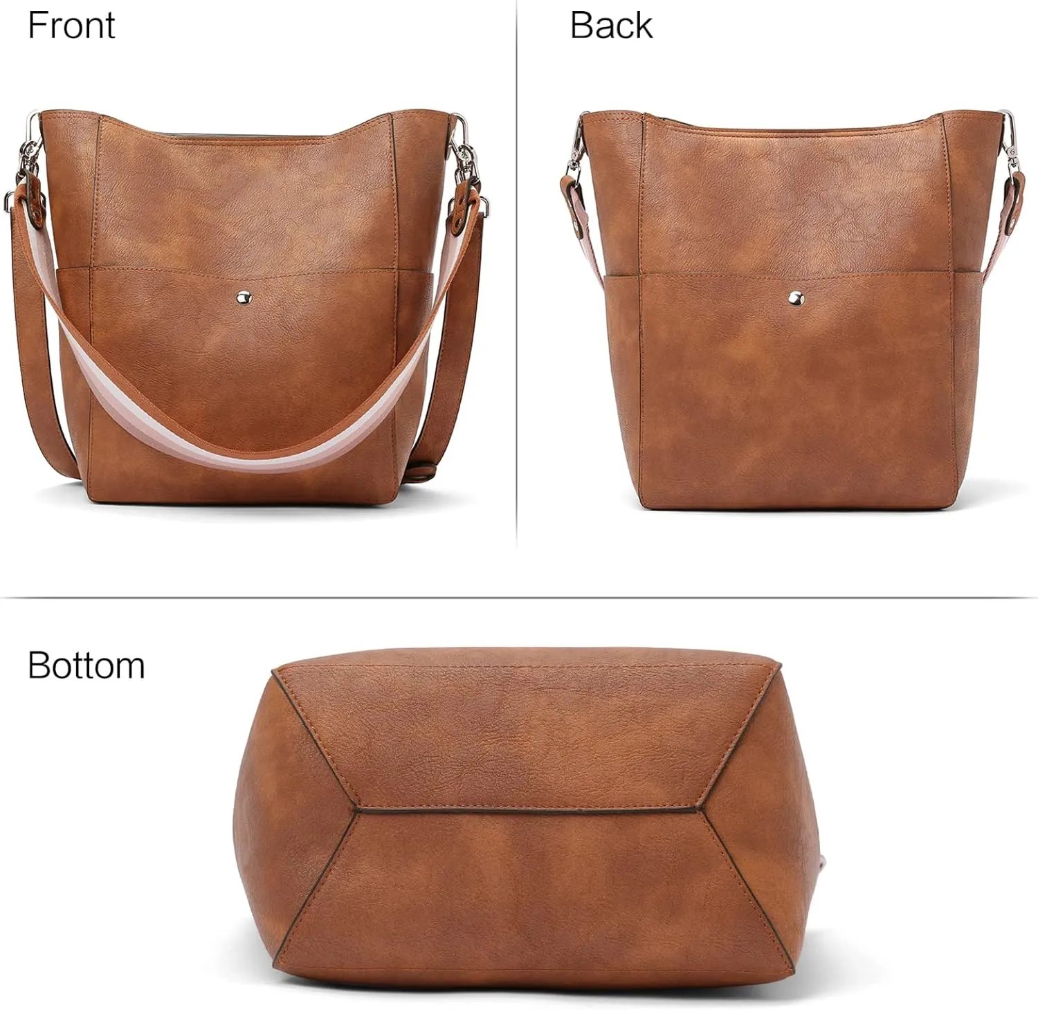 BROMEN Women Purses and Handbags Leather Hobo Bags Designer Shoulder Bucket Crossbody Purse