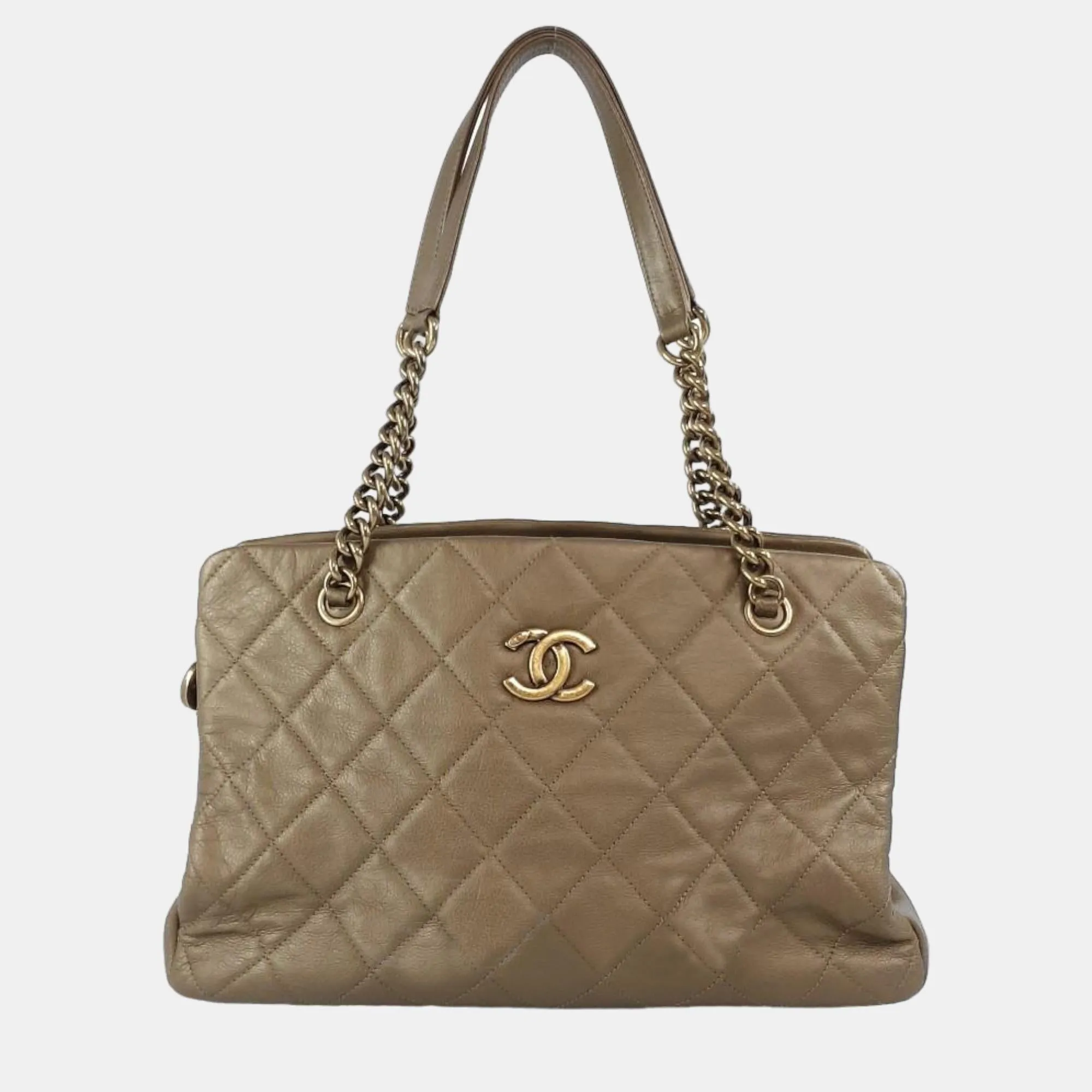 Brown Leather CC Crown Tote Bag