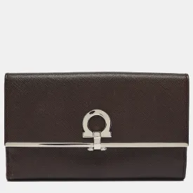 Brown Leather Gancini Icona Continental Wallet