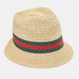 Brown Web Straw Fedora Hat