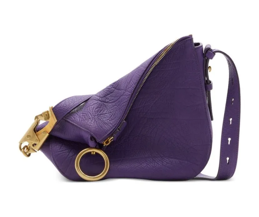 BURBERRY GRAINED LEATHER KNIGHT SHOULDER BAG