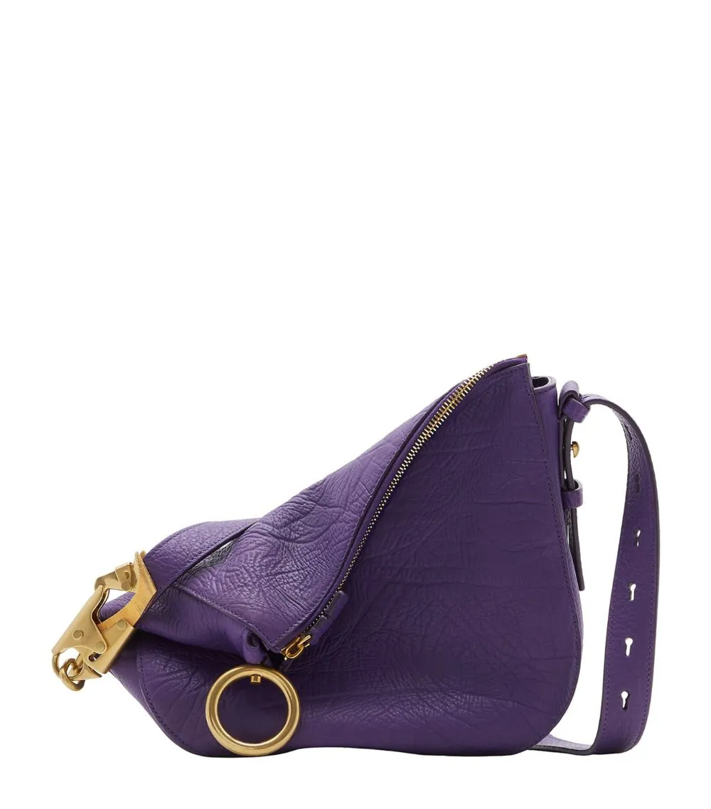BURBERRY GRAINED LEATHER KNIGHT SHOULDER BAG