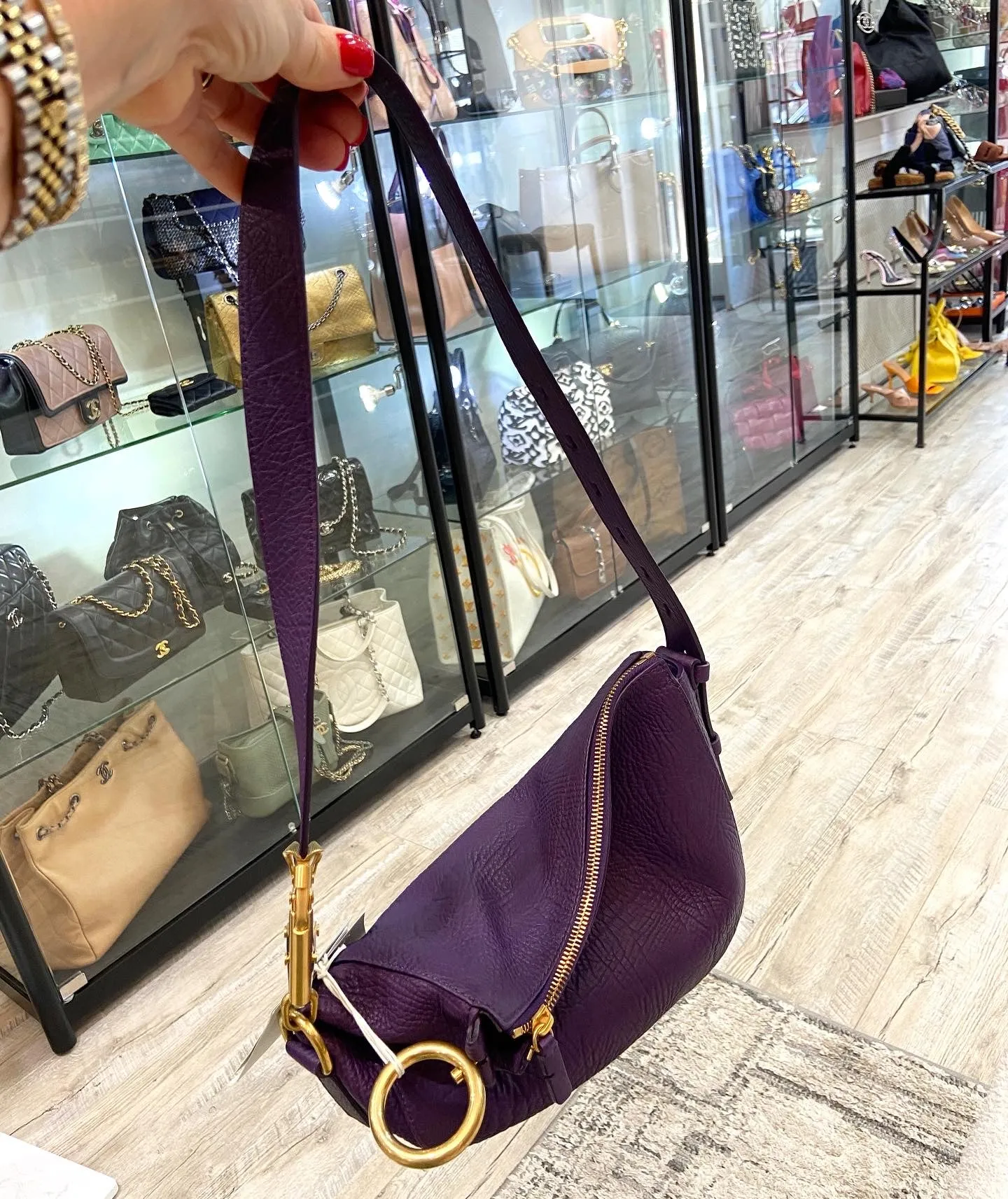 BURBERRY GRAINED LEATHER KNIGHT SHOULDER BAG