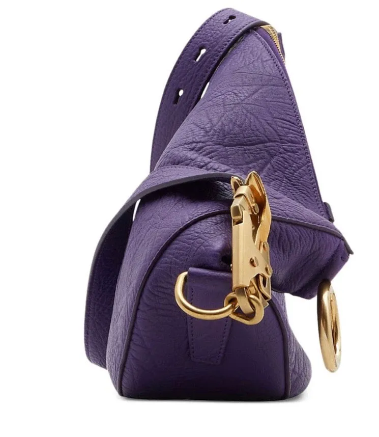BURBERRY GRAINED LEATHER KNIGHT SHOULDER BAG