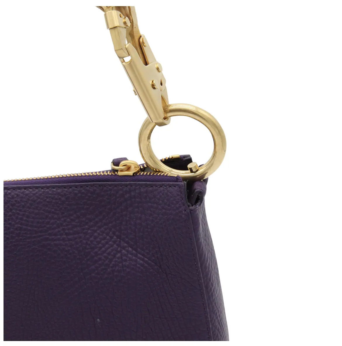BURBERRY GRAINED LEATHER KNIGHT SHOULDER BAG