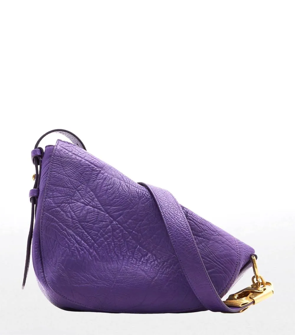BURBERRY GRAINED LEATHER KNIGHT SHOULDER BAG