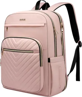 CAFELE Laptop Backpack for Women, Fits 17.3 Inch Laptop Bag, Fashion Travel Work Anti-theft Bagpack,Business Computer Waterproof Backpack,Pink Large College Backpacks