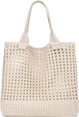 CATMICOO Crochet Beach Bag Tote: Small Knit Bag Summer Shoulder Bag for Vacation