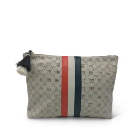 Chalk Perforated Medium Pouch - Red White & Blue Stripes