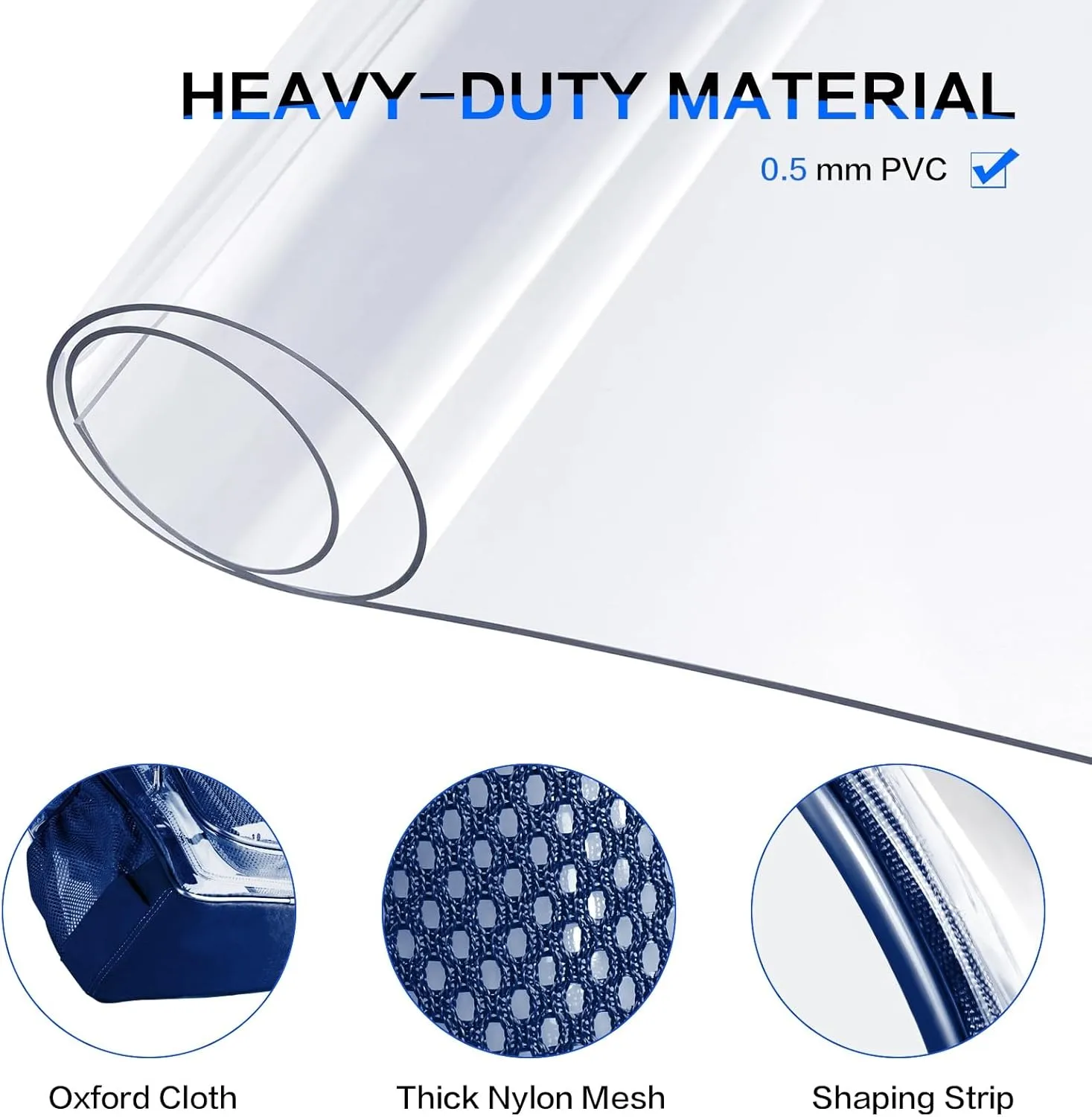 Clear Backpack, Heavy Duty Transparent Backpack with Reinforced Bottom See Through Bag for College, Travel, Workplace Security - Navy