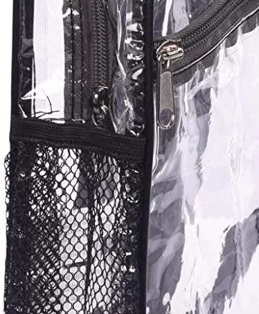 Clear Backpack Security Approved Bookbag  with Black Trim