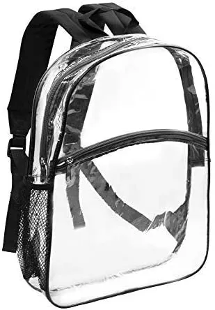 Clear Backpack Security Approved Bookbag  with Black Trim