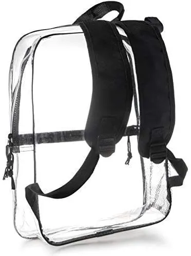 Clear Backpack Security Approved Bookbag  with Black Trim