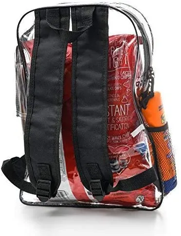 Clear Backpack Security Approved Bookbag  with Black Trim