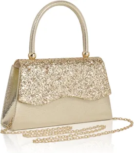 Clutch Purse for Women Small Sequin Purses Gold Evening Bag for Wedding Handbag for Party Clutch Cocktail Bags