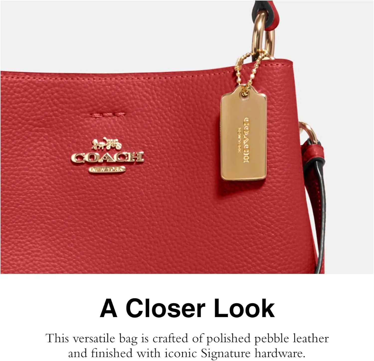 COACH Small Town Bucket, Red Oxblood