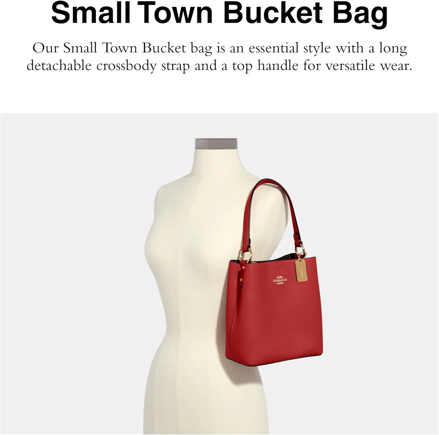 COACH Small Town Bucket, Red Oxblood