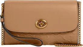 Coach Women's Signature Leather Chain Crossbody