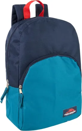 Color Block Backpacks for School Boys and Girls, 15 Inch Two Tone Backpack for Classroom, Work, Travel for Kids and Adults